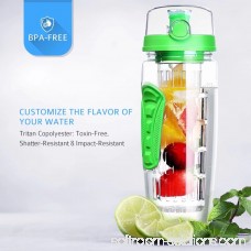 VicTsing 32oz Infuser Water Bottle, Sport Fruit Infuser Water Bottle, Toxin-Free, Shatter-Resistant and Impact-Resistant Tritan Copolyester Made (Green)
